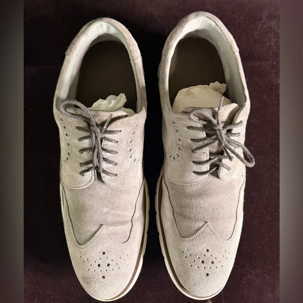 Charles Tyrwhitt Men's Gray Suede Oxford Shoes